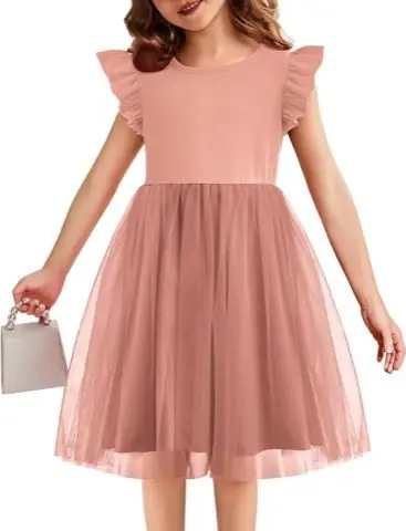 Dusty Pink Ruffle Dress, product photo