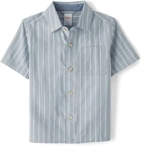 Dusty Blue Linen Button-Up, product photo