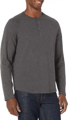 Charcoal Henley, product photo