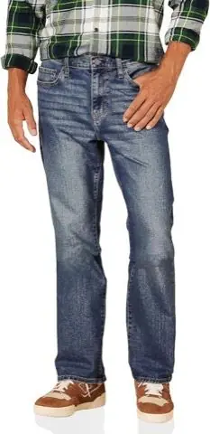 Medium-Wash Straight Jeans, product photo
